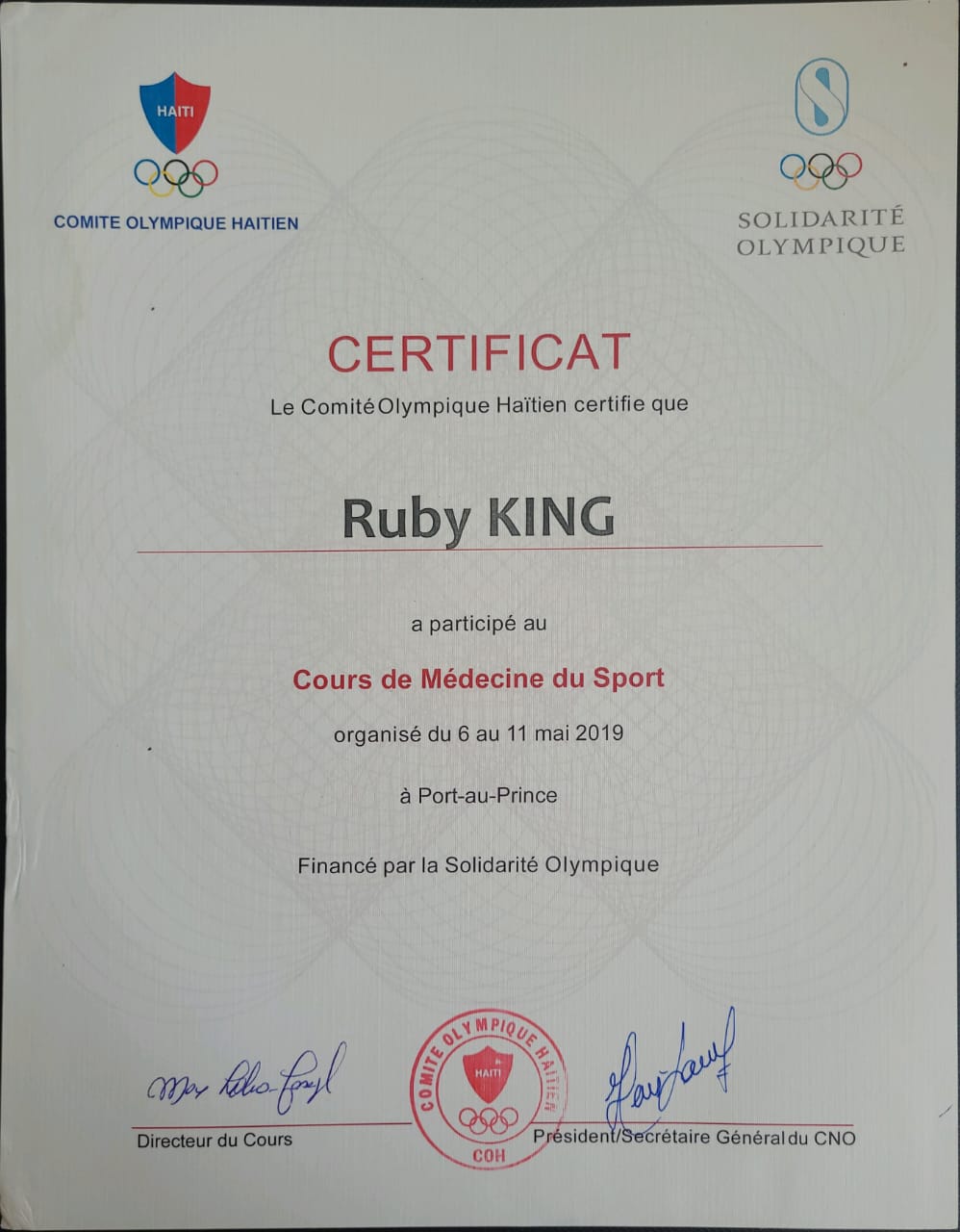Ruby — Médecine sportive