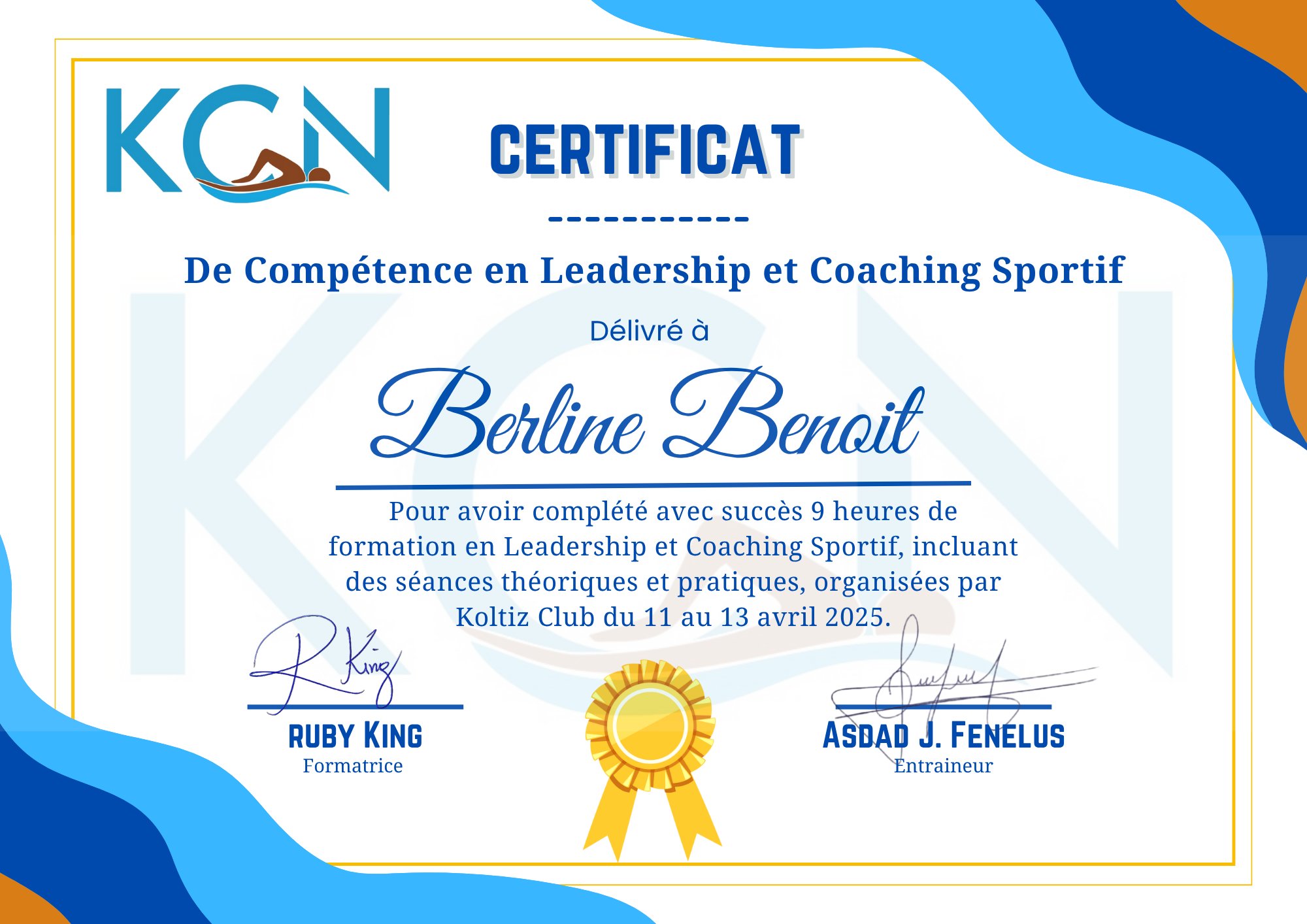 Coach — Certification KOLTIZ 2025