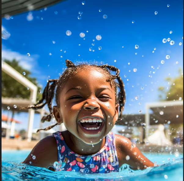 Enfant qui s'amuse dans la l'eau
