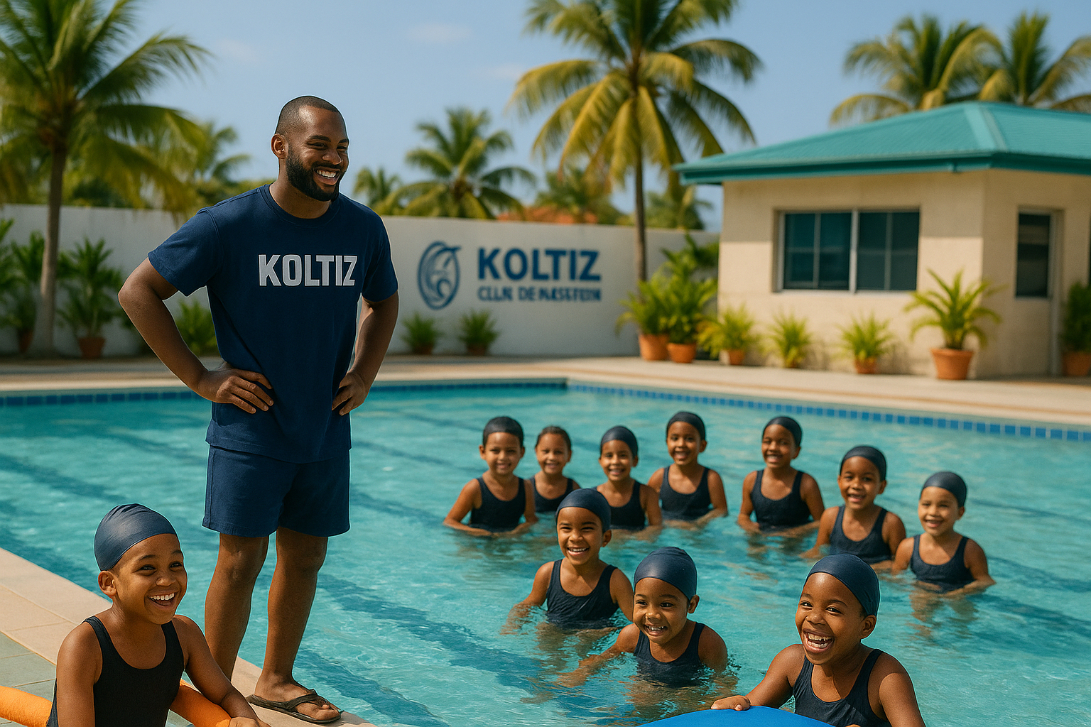 Enfants lors d'un cours de natation KCN